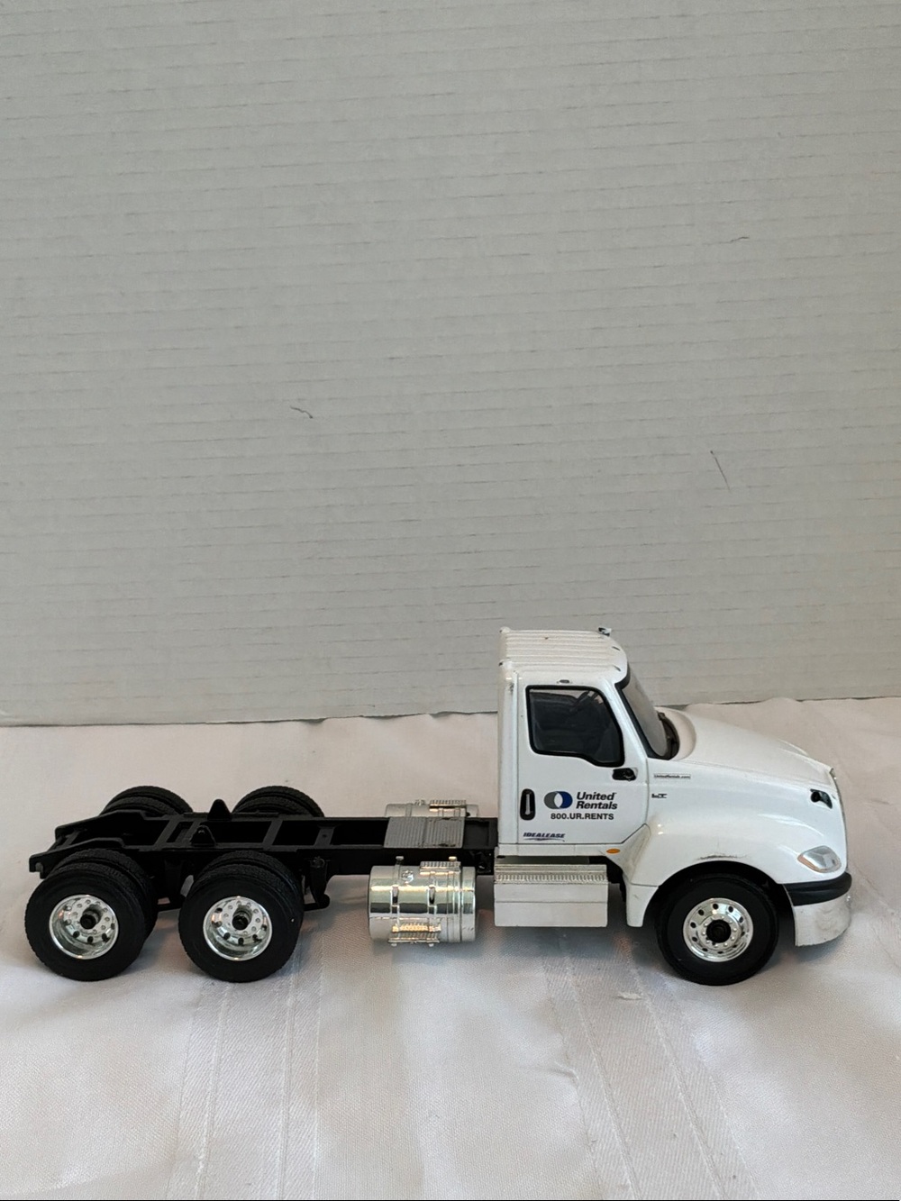 United Rentals White Semi Truck Toy Cab